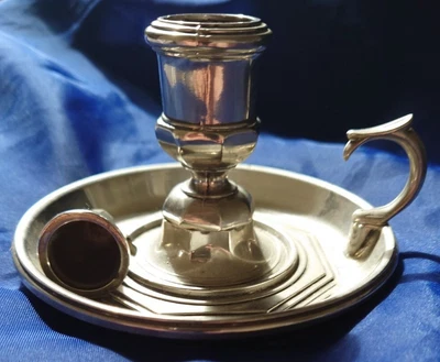 £15 • Buy Art Deco Style Wee Willie Winky Candle Holder Chamberstick With Snuffer Steel