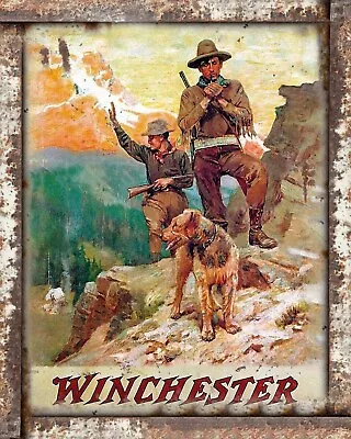 Winchester Hunting Firearms S3 8x10 Rustic Vintage Sign Style Poster • $12.50