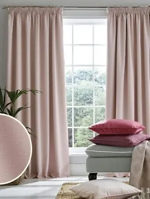 New Laura Ashley Stephanie Blackout Blush Curtains 64 X 54 Inch (162 X 137cm)  • £62