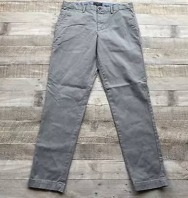 Banana Republic Mason Stretch Chino Pants Men 35x34 Gray Micro Pattern Taper Fit • $20.74