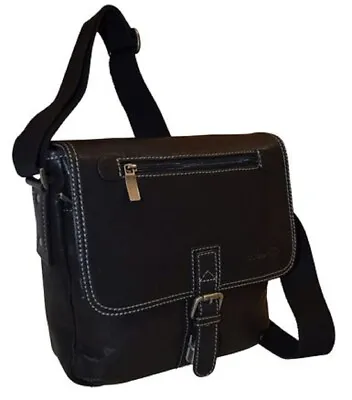 Kenneth Cole New York Messenger  Day It On The Line  Black Leather Bag • $49