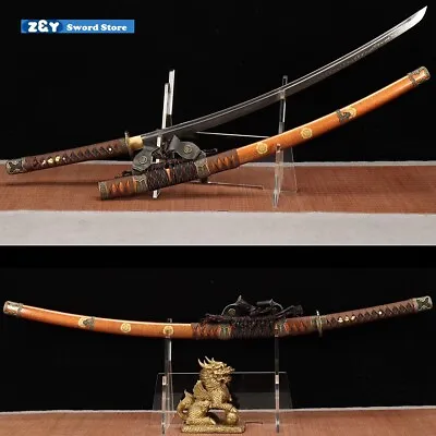 Tachi T10 Steel Katana Battle Ready Sharp Japanese Samurai Sword Real Hamon  • $183.21
