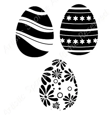 Happy Easter Egg Reusable Stencil A3 A4 A5 Bunny Spring Palm Decoration Art / E8 • £2.99