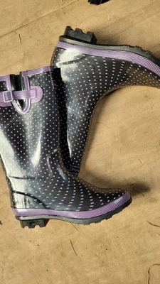 £18 • Buy New Wellies Black Purple Spot  Print Size 8