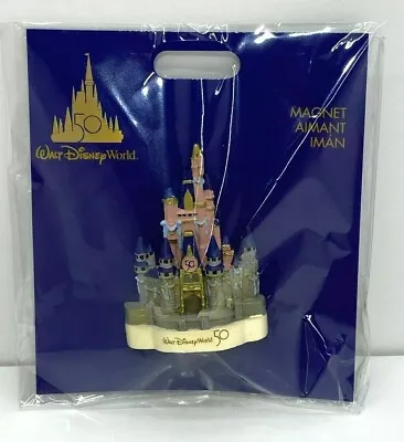 Walt Disney World 50th Anniversary Cinderella Castle Fridge Magnet Rose Gold • $22.95