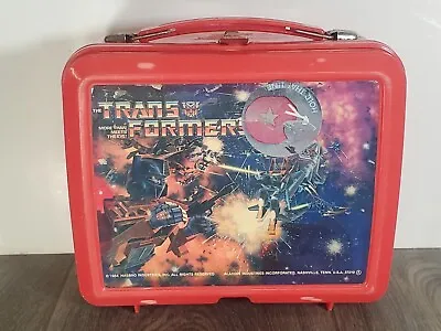 Vintage 1984 Transformers Aladdin Hasbro Lunch Box Red Made In USA No Thermos • $16.99