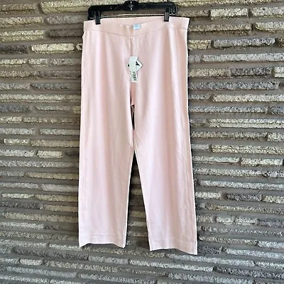 Joan Vass Blossom Pink Pull On Casual Loungewear Pants Size Large Petite NWT • $30