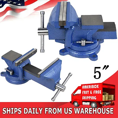 5  Bench Vise With Anvil 360°swivel Locking Base Table Top Clamp Heavy Duty Vice • $43