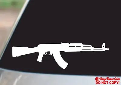 AK-47 Vinyl Decal Sticker Car Window Wall Bumper Gun Assault Rifle Kalashnikov • $2.99