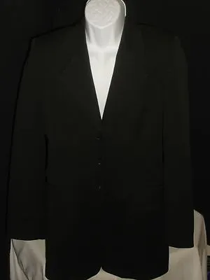 Black Vertigo Poly/Rayon/Spandex Blend 3-Button Blazer Made In France Size M  • $20