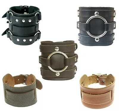 Leather Wrist Cuff - Wide Triple Strap Arm Cuff Gothic Accessories Bracelet • £4.99