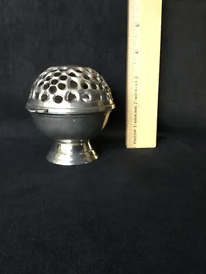 Soap Box Spice Holder Silver Authentic Antique Weighty Hinged Lovely Relic • $69.99