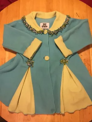 Girls Fleece Jacket Coat Corky And Company Blue Green S Small Size 5–6 Boutique • $49.99