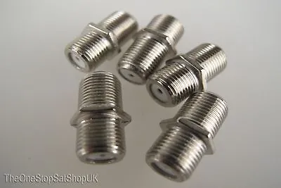 5 X F Connector Plug Coupler Barrel Adaptor Joiner Chassis Mounting • £1.39