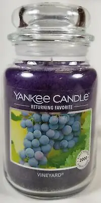 Yankee Candle VINEYARD Large Jar 22 Oz Purple Housewarmer New Wax Grape • £33.75