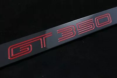 FORD MUSTANG GT350 Black Metal License Plate Frame Holder Red Lettering • $33.95