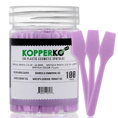 KOPPERKO 100 Pack - 2.5 Inch Cosmetic Spatulas - Small Plastic Spatula - Purple • $6.97