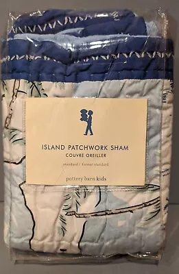 New Pottery Barn Kids Island Patchwork Standard Quilted Sham 100% Cotton • $22.99