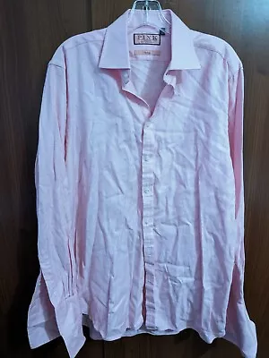 Mens Thomas Pink Dress Shirt Prestige 16.5 16 1/2 42 French Cuffs • $19.99