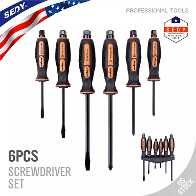 6 PC Hammer Head Screwdriver Commercial Grade Set Magnetic Tip Phillips Flat • $12.59