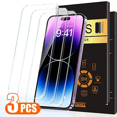 3X Tempered Glass Screen Protector For IPhone 15 14 13 12 11 Pro Max X XR 8 7 6 • $5.74