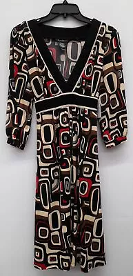 B.Smart Women's 3/4 Sleeve V-Neck Fit & Flare Stretch Black Size 14 Dress • $19.99