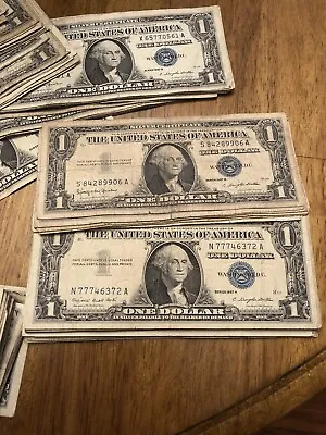 ✔ One 1957 Blue Seal $1 Dollar Silver Certificate VG/VF Old US One Dollar Bill • $3.79