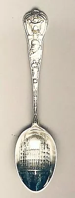 Sterling Silver Souvenir Demitasse Spoon 3 7/8   Mormon Temple Salt Lake City • $32