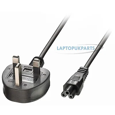 Mains Power Clover Lead/cable Uk 3-pin Plug For Laptop Charger Acer Hp - New • £6.99