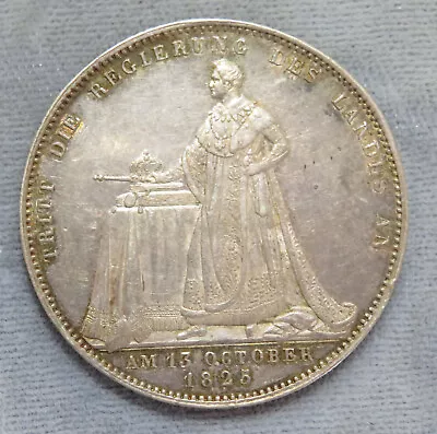1825 Germany Bavaria Zehn Mark Silver Coin. VF-XF KM 370 27.9 Grams • $175