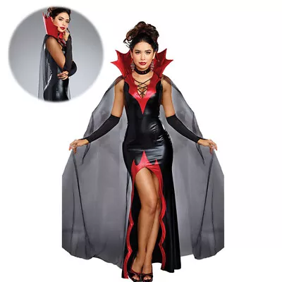 Halloween Woman Vampire Costume Outfit Fancy Dress Witch  Girls Adult Kids • $44.64