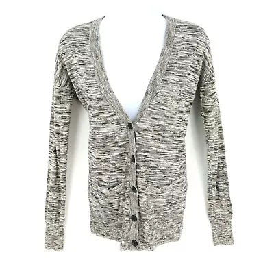 Mossimo Cardigan Sweater Womens Size XS Gray Heathered Cotton Blend Long Sleeve • $11.99