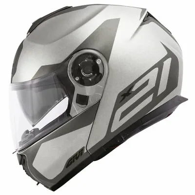 Motorcycle Helmet Modular GIVI X21 HX21 Spirit Silver Opaque Black Titanium XXL • $320.14