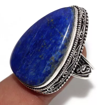 Lapis Lazuli 925 Silver Plated Vintage Ring US 10 Valentine Gift Jewelry GW • $3.99