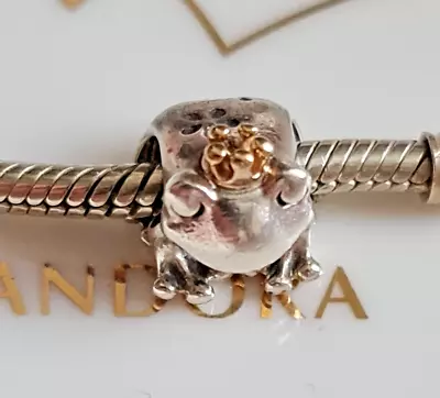 Pandora Sterling Silver And 14K Gold Frog Prince Fantasy Charm #799342C00 • £45