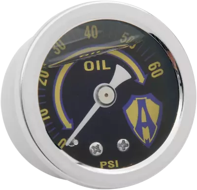 Arlen Ness Chrome Universal Motorcycle 1 1/2  Liquid Filled Oil Pressure Gauge • $39.95