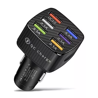 Car Charger Adapter With 6 USB Multi Port Fast Charger For Most Cell Phones • $10.95