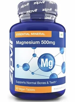 Zipvit Magnesium 500Mg 90 Vegan Tablets Supports Normal Bone & Teeth. • £8.96
