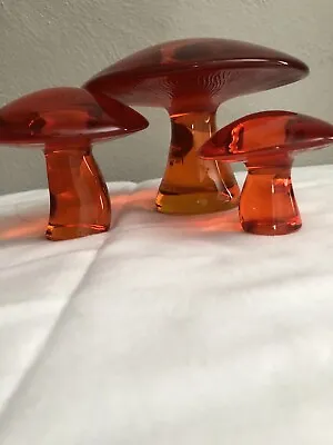 Viking Glass Persimmon Mushroom Set. Excellent Condition ~ Orange • $700