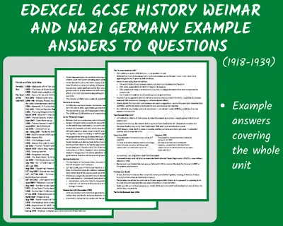 GCSE History 9-1 Edexcel Weimar And Nazi Germany 1918-1939 Example Answers • £1.99