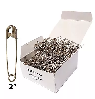 NiftyPlaza Extra Large 2 Inch Safety Pins - Heavy Duty Large Safety Pins Sil... • $15.43