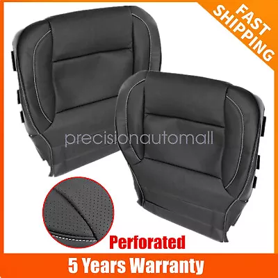 Driver & Passenger Leather Bottom Seat Cover Black For 14-19 GMC Sierra SLT SLE • $97.59