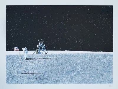 $195 • Buy Signed Raymond Loewy Moon Landing Serigraph