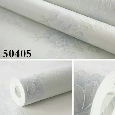10M Non-woven 3D Floral Wallpaper DIY NO GLUE Damask Embossed Wall Papers Decor • $47.10
