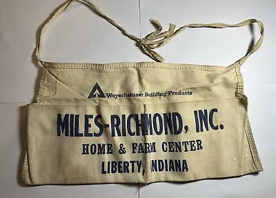 Weyerhaeuser Building Products Miles-Richmond Center Vintage Nail Apron Pouch • $0.99