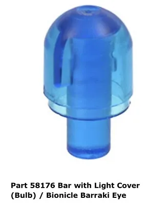 Lego 1x 58176 Trans-Dark Blue Bar W/  Light Cover Bulb Bionicle Barraki Eye 5974 • $7.49