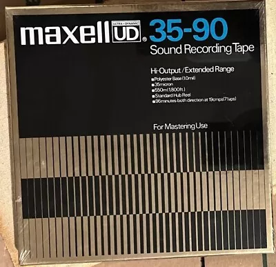 MAXELL UD 35-90 - SEALED SOUND RECORDING TAPE Reel To For Mastering Use New Ss • $30