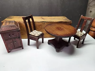 Vintage Arts And Crafts Wooden Dollhouse Kitchen Set W Gramophone • $9.95