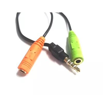 £3.29 • Buy 3.5mm Audio Headset Mic Y Splitter Cable Adapter TRRS To 2 TRS For Tabs & Pc