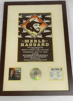 Large Framed Merle Haggard Poster And Autographed CD-Country Pride  • $329